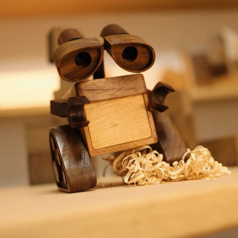 Inspired by WALL-E Vintage Creative Wooden Robot Figurine Special Gift for Couples Creative Gift