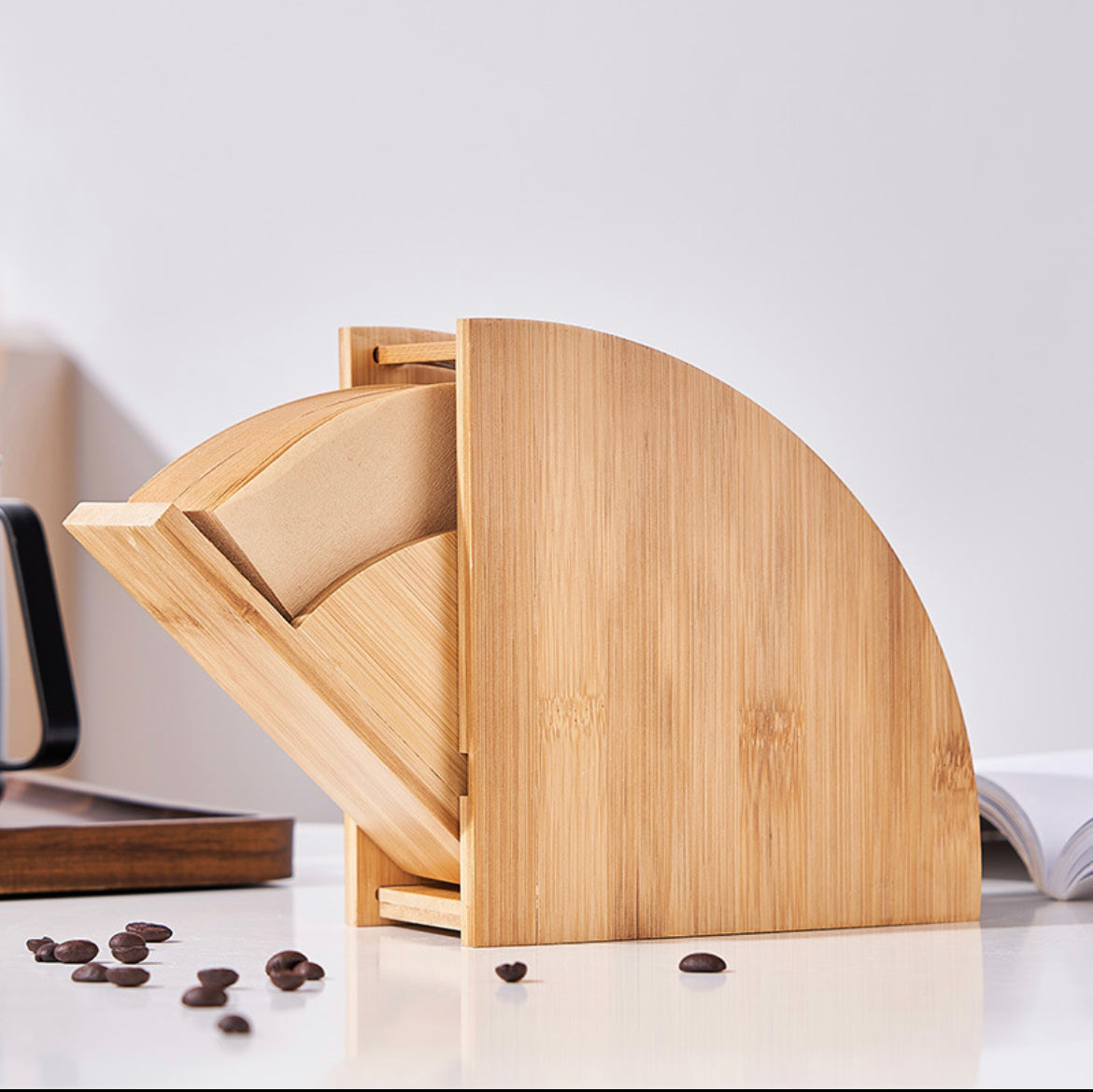 Handcrafted Wooden Coffee Filter Storage Rack - Keep Your Filters Organized and Dust-Free!