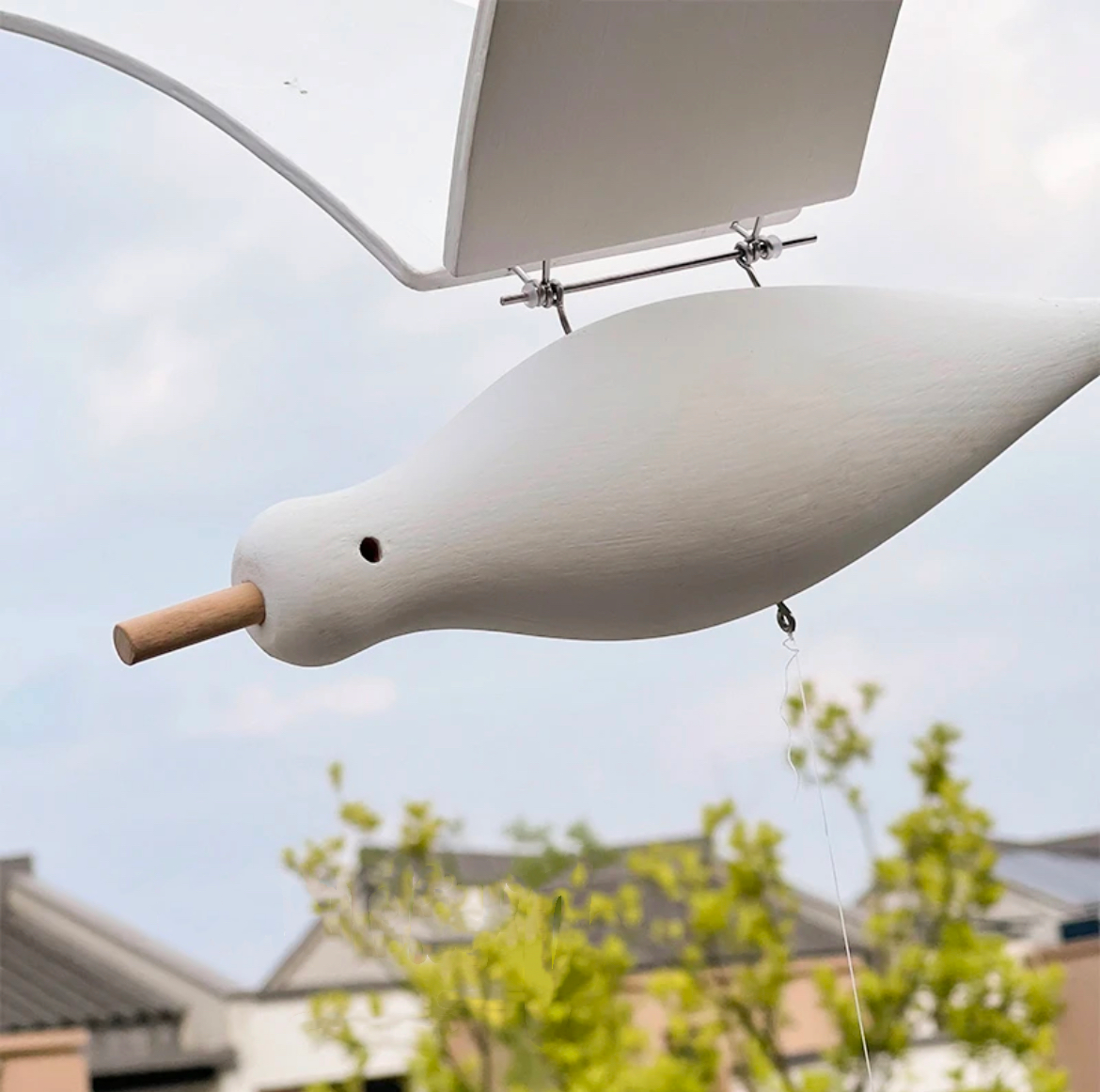 Handmade Wooden Craft Seagulls Pendant A Unique and EcoFriendly Gif