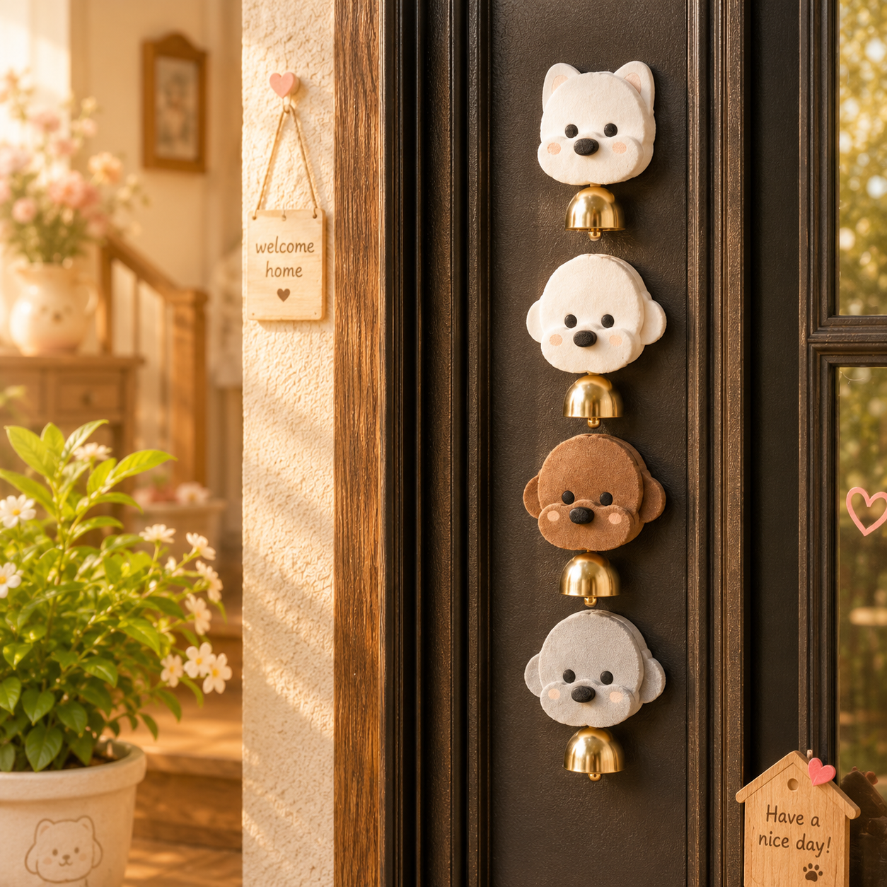 Cute Puppy Door Bell Wall Decor for Entryway | CRAFTSMM