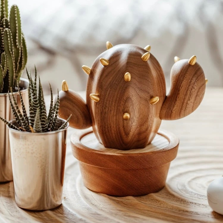 Desert Bloom-Cactus Jewelry Hanger with Hidden Storage