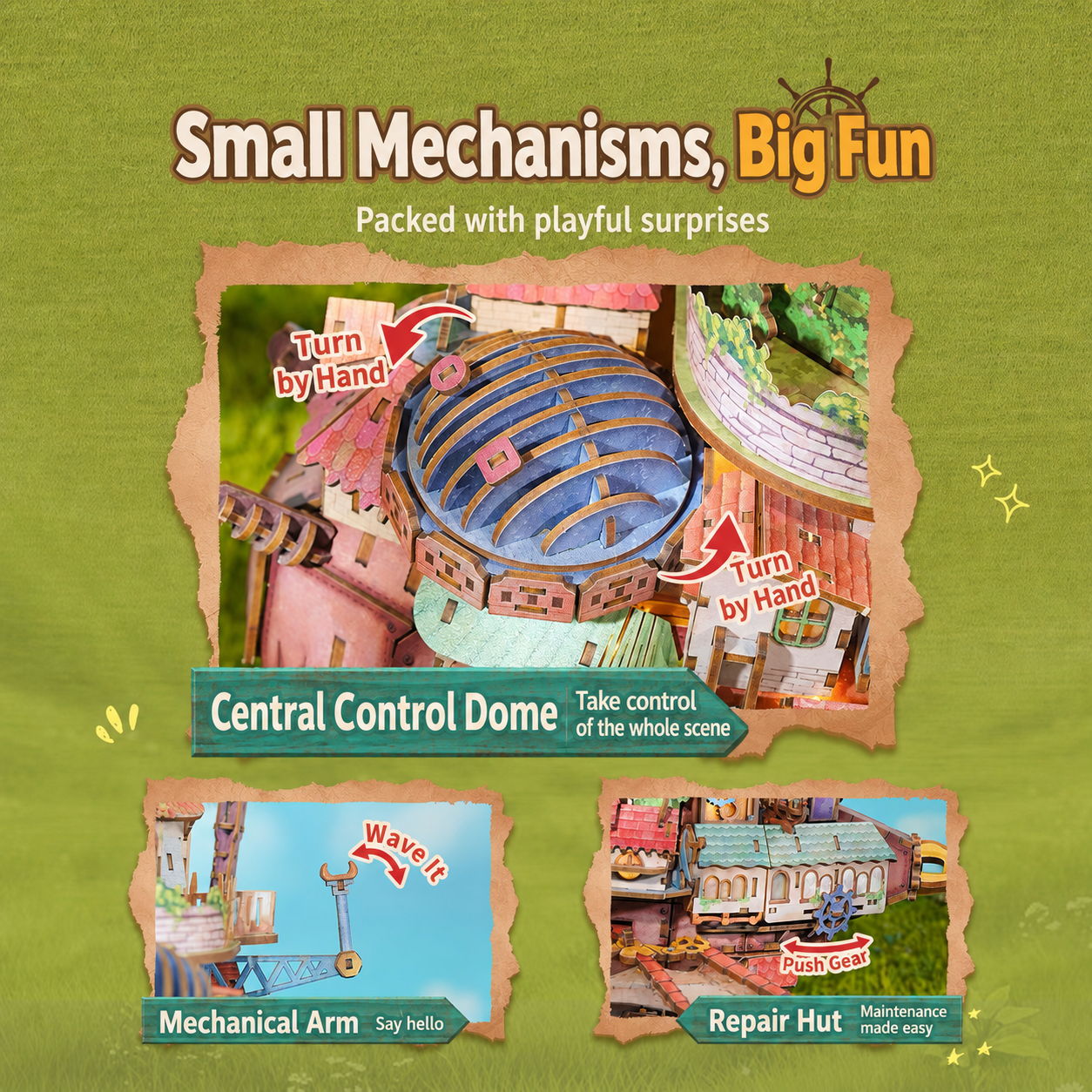 Dreamy Moving Castle 3D Wooden Puzzle with Lights, Motion & Music