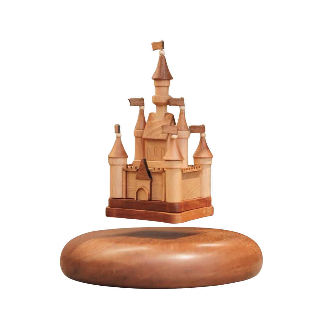 Magnetic Levitation Wooden Castle — Beech, Ebony & Walnut Wood
