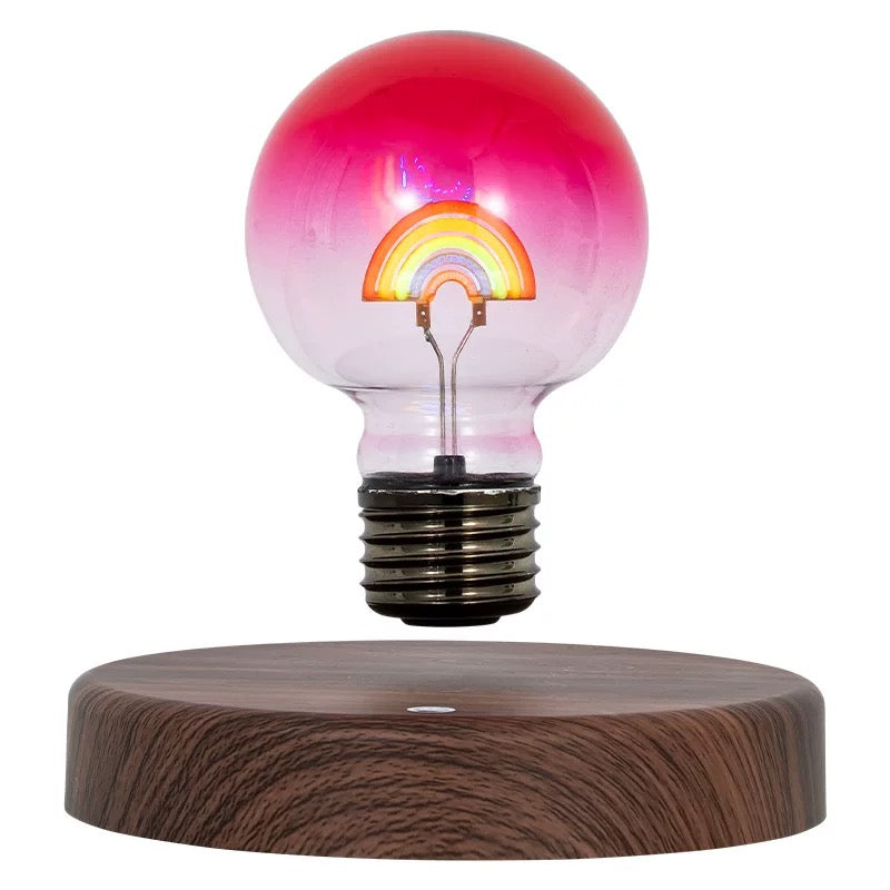 Original Wood Levitating Rainbow Bulb