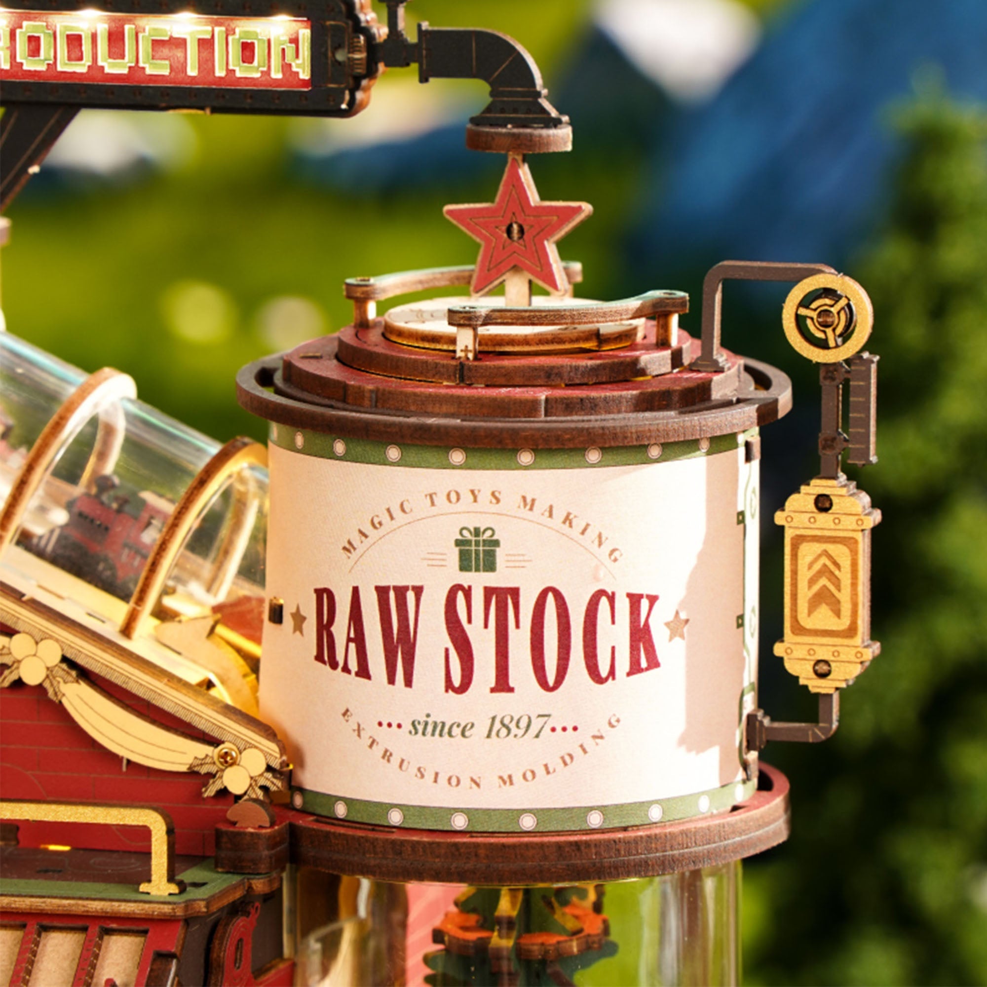 Christmas Dream Gift Factory 3D Wooden Puzzle Music Box