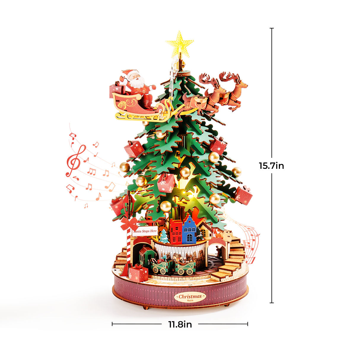 ビンテージ　musical wooden house サンタクロース　オルゴール GMS03327 クリスマス かわいい サンタクロース サンタさん オルゴール