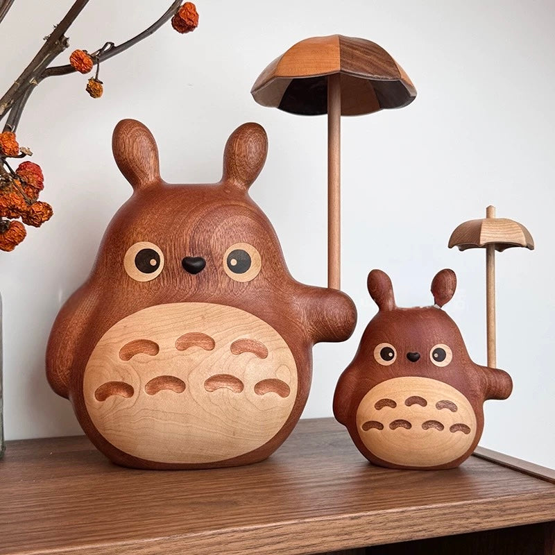 Original Handmade Wooden Extra Large Totoro Family