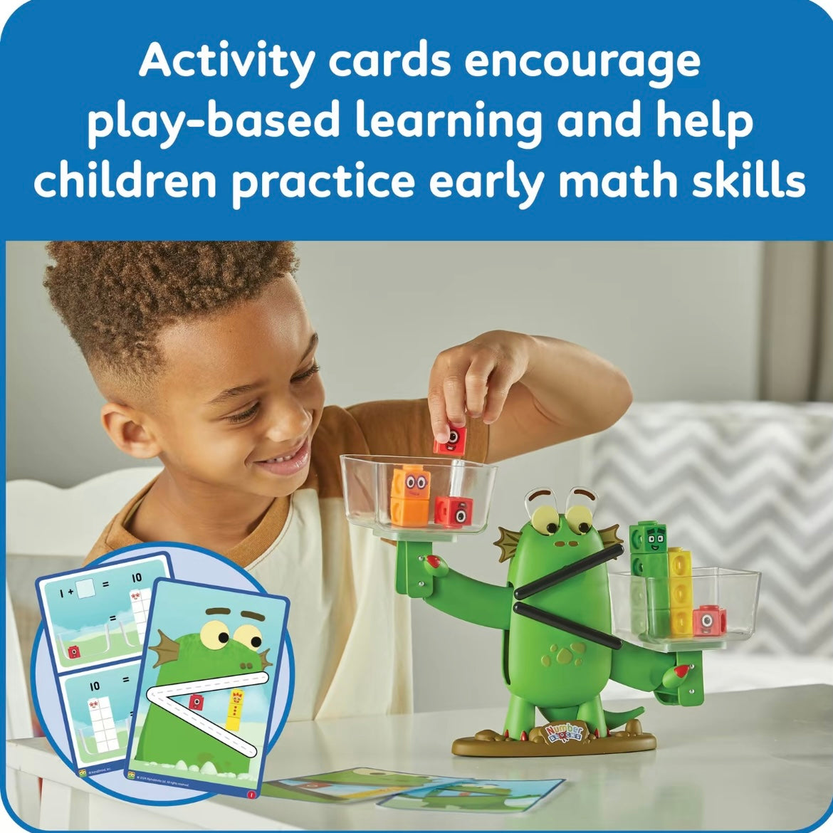 Numberblocks Blockzee Balance Activity Set, ﻿61 MathLink Cubes, Balance Scale, Educational Math Manipulatives, Numbers for Toddlers, Preschool Learning Activities, Birthday Gifts for Kids