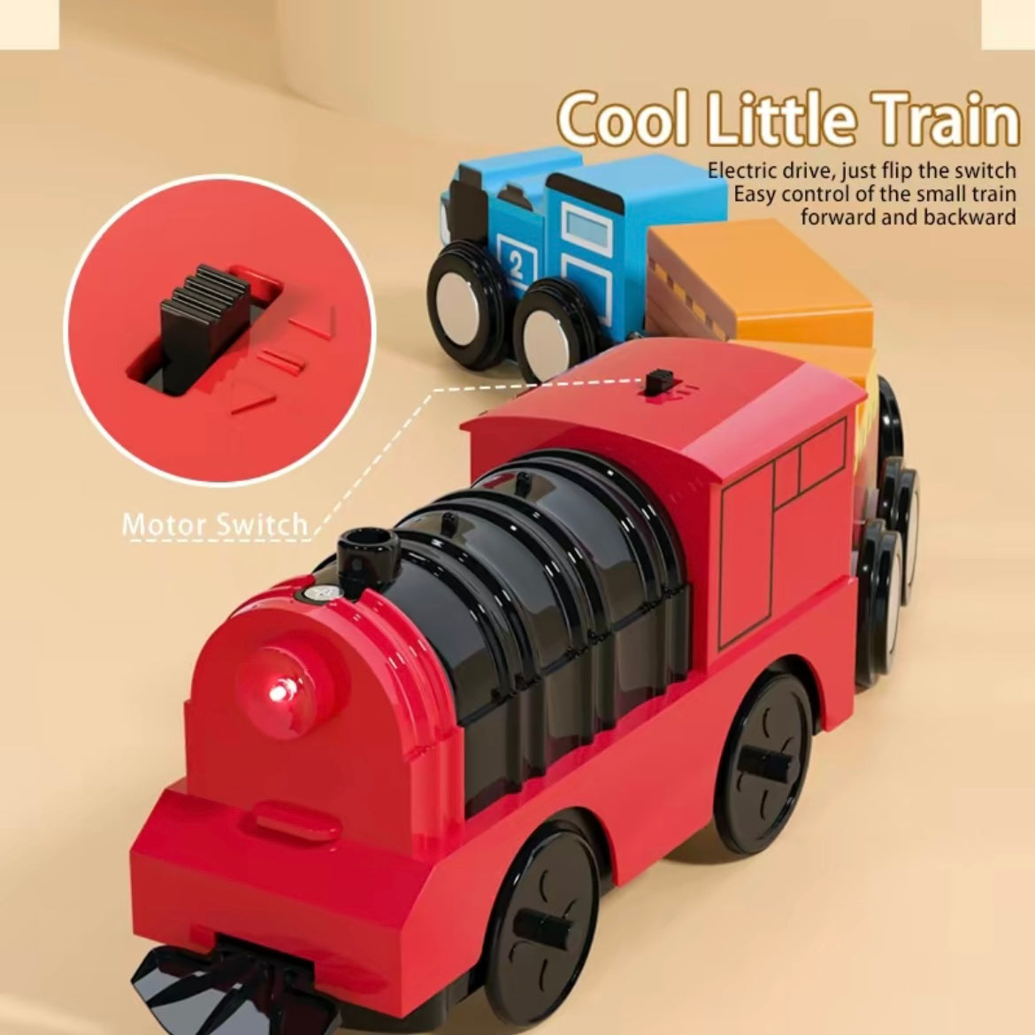 Wooden City Train Track Playset with Electric Locomotive & Building Blocks – Foldable Storage Table