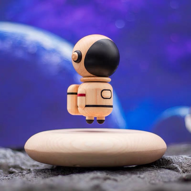 Magnetic Levitation Wooden Astronaut — Space Decor