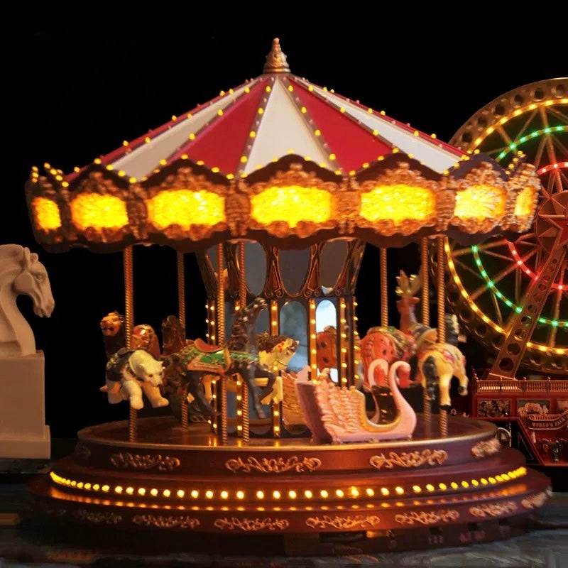 Deluxe Christmas Carousel with Lights & Music – 17" Animated Holiday Centerpiece