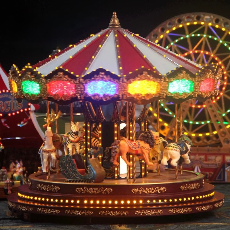 Deluxe Christmas Carousel with Lights & Music – 17" Animated Holiday Centerpiece