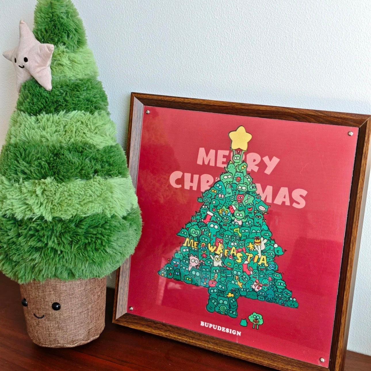 Framed Wooden Christmas Tree Puzzle Wall Art