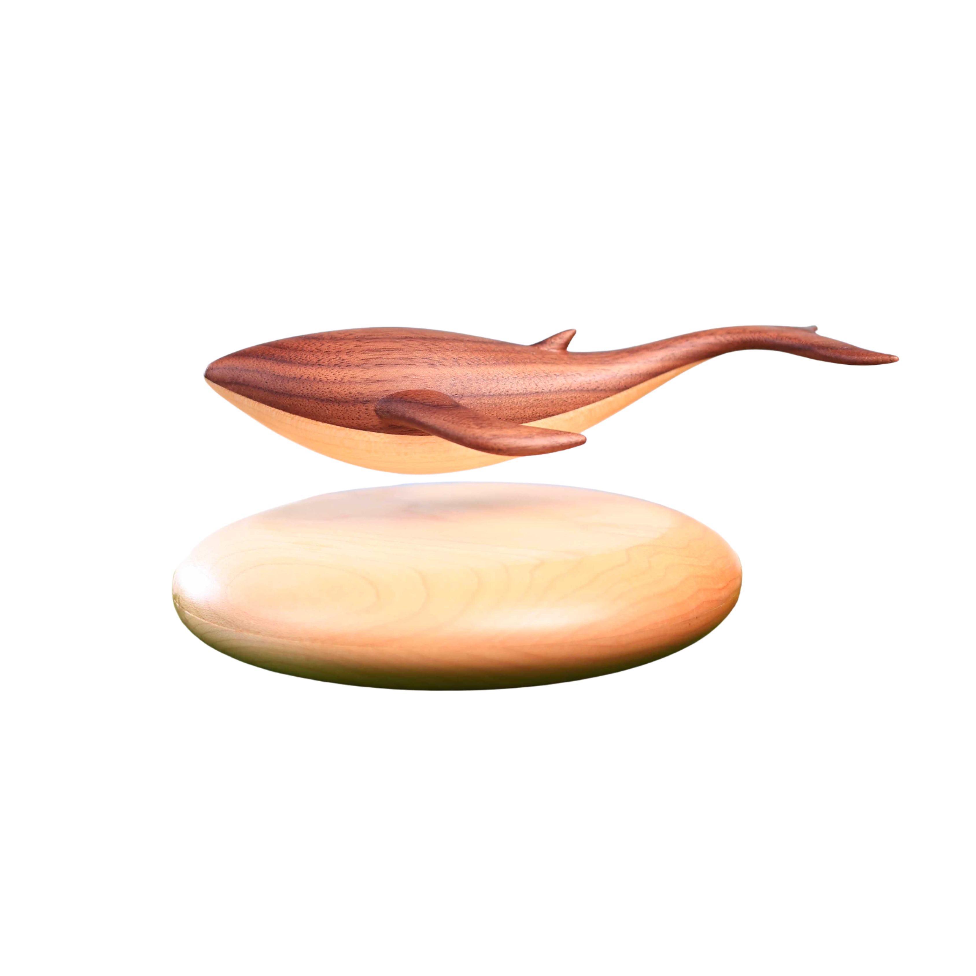 Original Handcarved Wooden Magnetic Levitating Whale
