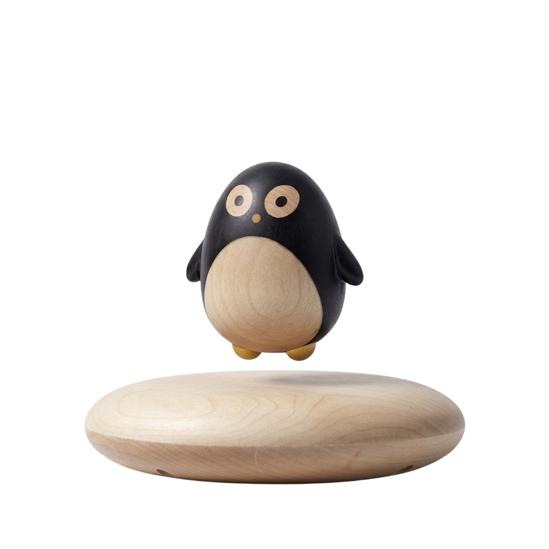 Magnetic Levitation Wooden Penguin — Floating Decor