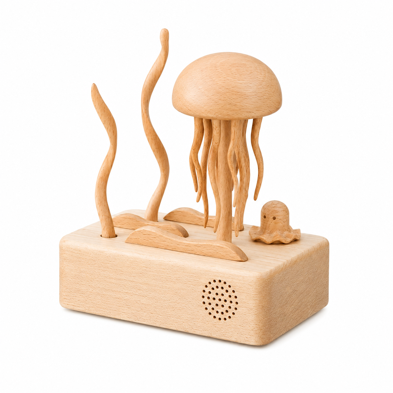 Original Mesmerizing Bluetooth Hand-Carved Wooden Jellyfish