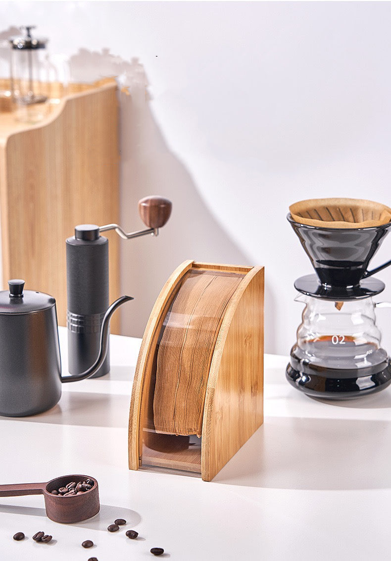 Handcrafted Wooden Coffee Filter Storage Rack - Keep Your Filters Organized and Dust-Free!