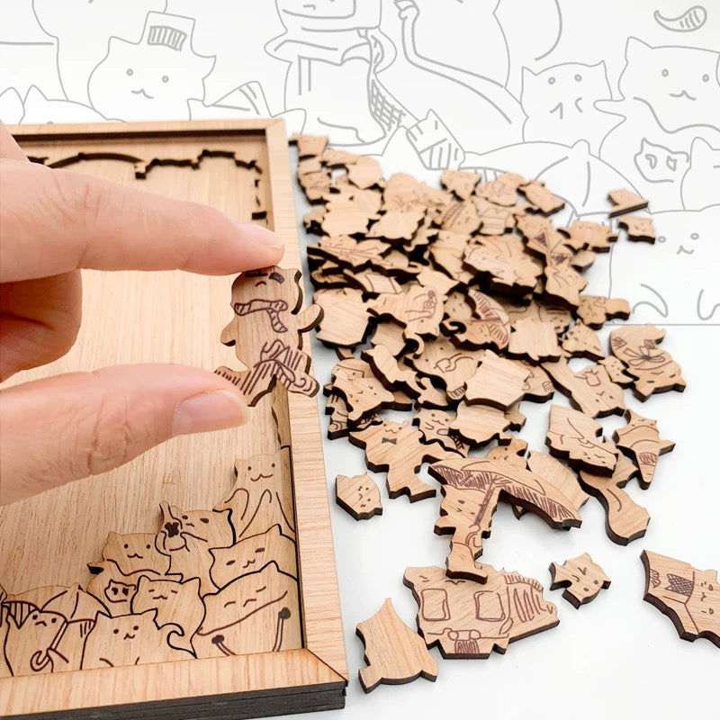 Magnetic wooden puzzle on sale