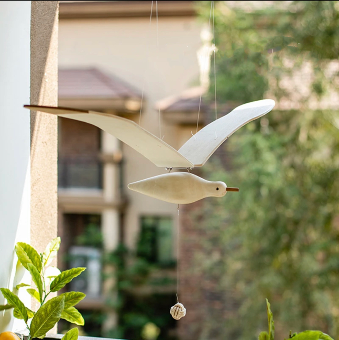 Original Handmade Wooden Craft Seagulls Pendant - A Unique and Eco-Friendly Gift for Your Loved Ones