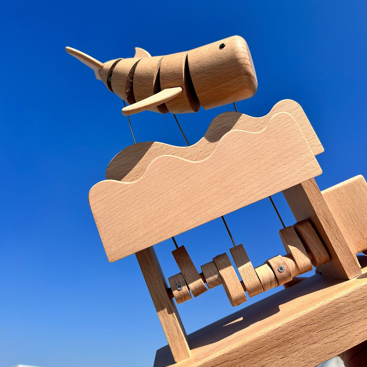 Automaton Whale Original Hand Carved Wooden Automata Craft Floating Whale