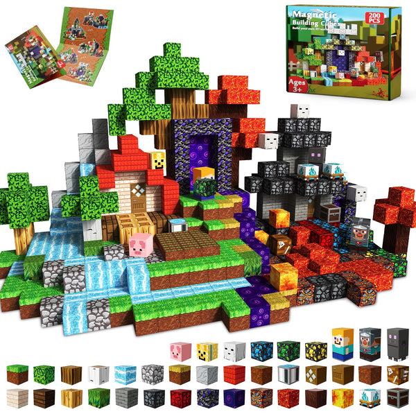 Magnetic Building Minecraft Magnetic Building Blocks – Minecraft-Inspired Magnet Cubes for Kids