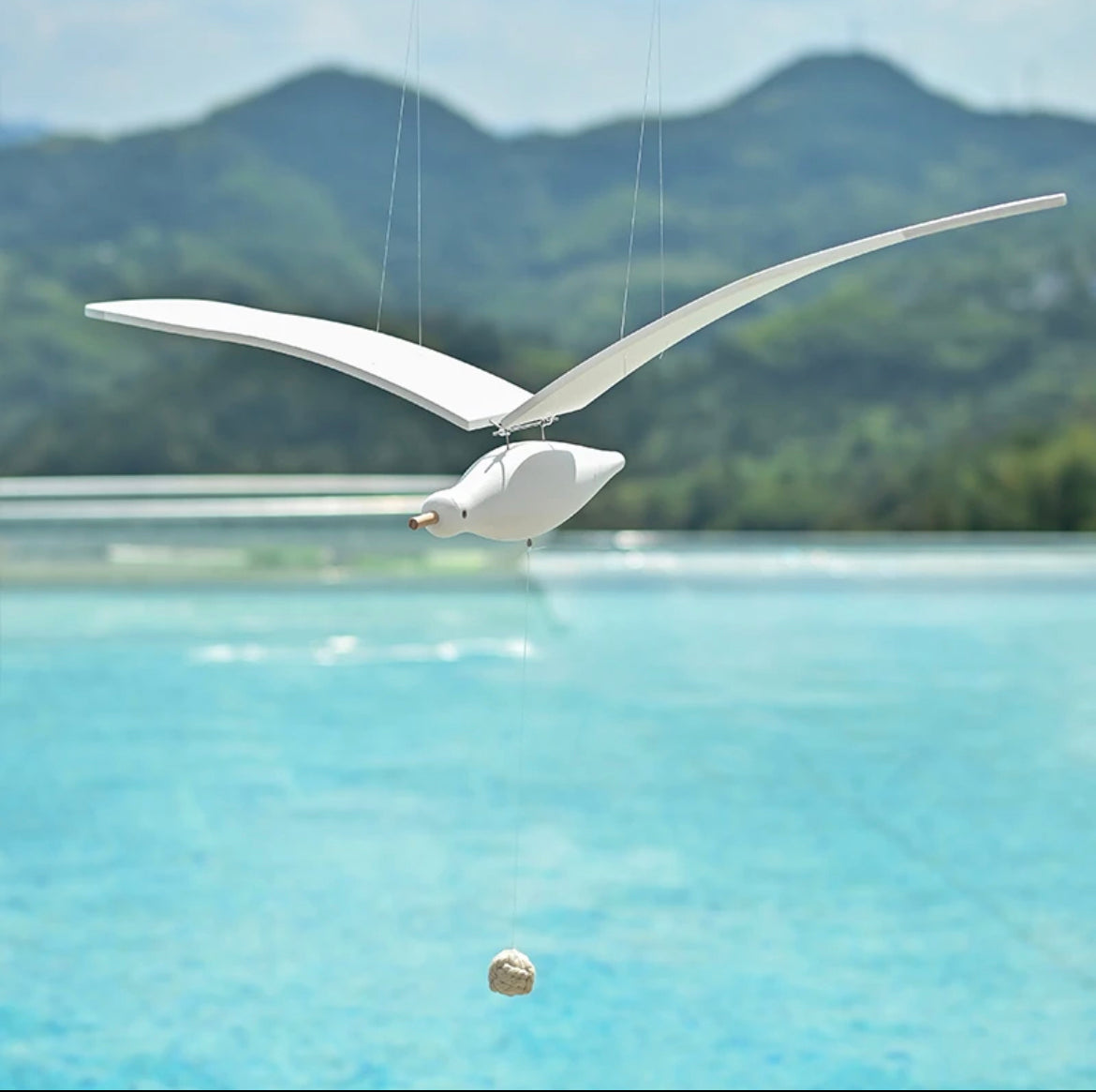 Original Handmade Wooden Craft Seagulls Pendant - A Unique and Eco-Friendly Gift for Your Loved Ones